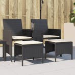 vidaXL Tuinbank 2-zits met tafel en voetenbanken poly rattan, Verzenden, Nieuw