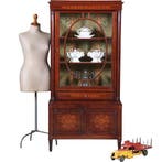 Franse Vitrine met lade en gesloten deurtje prachtig ingeleg, Ophalen of Verzenden