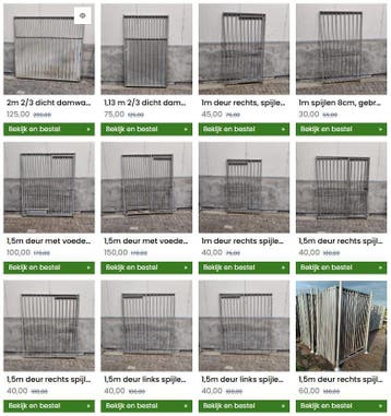 Gebruikte panelen, kennelpanelen, hondenkennel hondenren, Hondenkennel, 100 cm of meer, Ophalen of Verzenden, 110 cm of meer