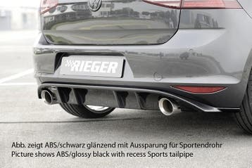 Achterbumper Diffusor Rieger VW Golf GTI VII ABS Mat Zwart, Auto-onderdelen, Carrosserie en Plaatwerk, Ophalen of Verzenden, Nieuw