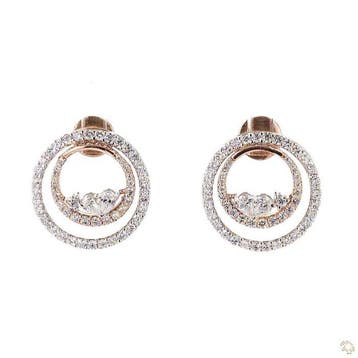 Oorbellen - 14 karaat Roségoud - 1.80ct. tw. Diamant, Nieuw