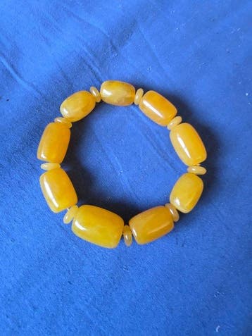 Amber Parelarmband - Hoogte: 1.5 cm - Breedte: 2 cm- 34.4 g