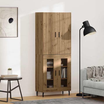 vidaXL buffetkast 2 st Oud Hout 69,5 x 34 x 180 cm Bewerkt, Minder dan 50 cm, Verzenden, Nieuw, Minder dan 100 cm