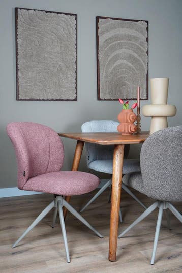 draaibare eetkamerstoel bouclé – 4 kleuren – €129, Huis en Inrichting, Overige kleuren, Verzenden, Nieuw, Stof