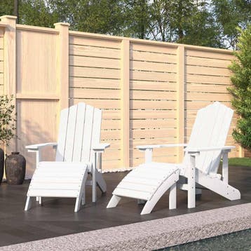 vidaXL Tuinstoelen 2 st Adirondack met voetensteunen HDPE, Verzenden, Nieuw