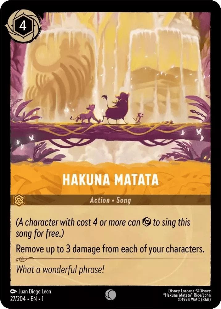 [27/204] - HAKUNA MATATA ENG NON-FOIL [M/NM], Verzamelen, Disney, Ophalen of Verzenden