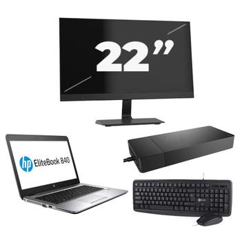 HP EliteBook 840 G3 -   i7-6e 8GB  - 256GB  + 1x 22 inch, Computers en Software, Windows Laptops, Qwerty, Verzenden, Refurbished