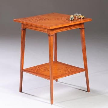 Satijnhouten bijzettafel ca 1890  met gevierendeelde bladen, Antiek en Kunst, Ophalen of Verzenden