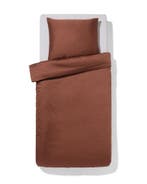 HEMA Dekbedovertrek 140x200/220cm hotel katoen satijn bruin, Verzenden, Nieuw, Bruin