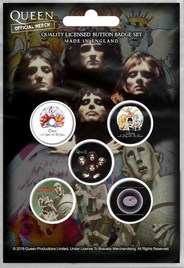 Queen button Early Albums 5-pack officiële merchandise, Ophalen of Verzenden, Nieuw, Gebruiksvoorwerp