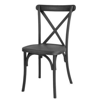 Bolero Manhattan Cross-Back Kunststof Stoelen Zwart (Set Van, Verzenden, Nieuw in verpakking