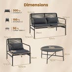 LIVSK Tuinset Loveseat & Fauteuils - Metalen Frame - Inclusi, Verzenden, Nieuw
