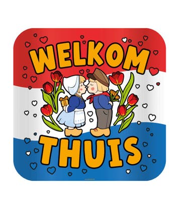 Huldeschild Welkom Thuis Cartoon Nederland, Ophalen of Verzenden, Nieuw
