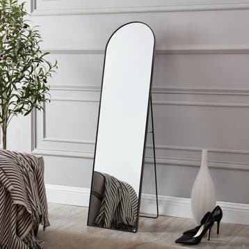 [en.casa] Spiegel vrijstaand Bugnara verstelbaar 160x40 cm z, Huis en Inrichting, Woonaccessoires | Spiegels, Verzenden, Nieuw