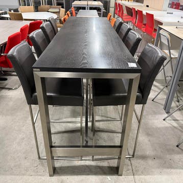 Hoge RVS  tafel vergadertafel met 8x lederen stoelen Bert Pl, Ophalen of Verzenden, Nieuw in verpakking