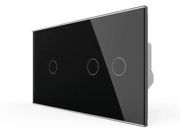 Livolo Touchscreen Schakelaar | Zwart | 1+2 | Aan/Uit |, Ophalen of Verzenden, Nieuw, Schakelaar