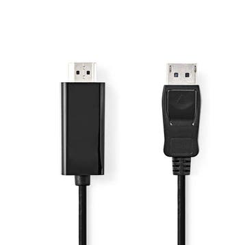 Nedis DisplayPort-HDMI-Cbl DisplayPort M - HDMI-Conn. 2m BK, Ophalen of Verzenden, Nieuw