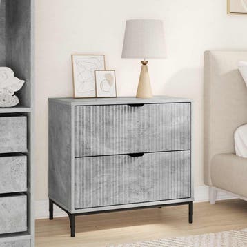 vidaXL Nachtkastje Betongrijs 63.5 x 36 x 61 cm Bewerkt hout, Minder dan 45 cm, Verzenden, Nieuw, 55 tot 70 cm