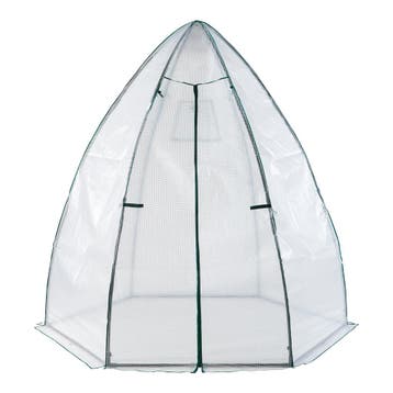[en.casa] Tuinkas Hunze foliekas 200xØ240 cm wit en groen, Verzenden, Nieuw