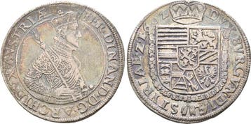 Taler, daalder Graz 1602 Habsburg: Ferdinand Ii, 1592-1637:, Verzenden
