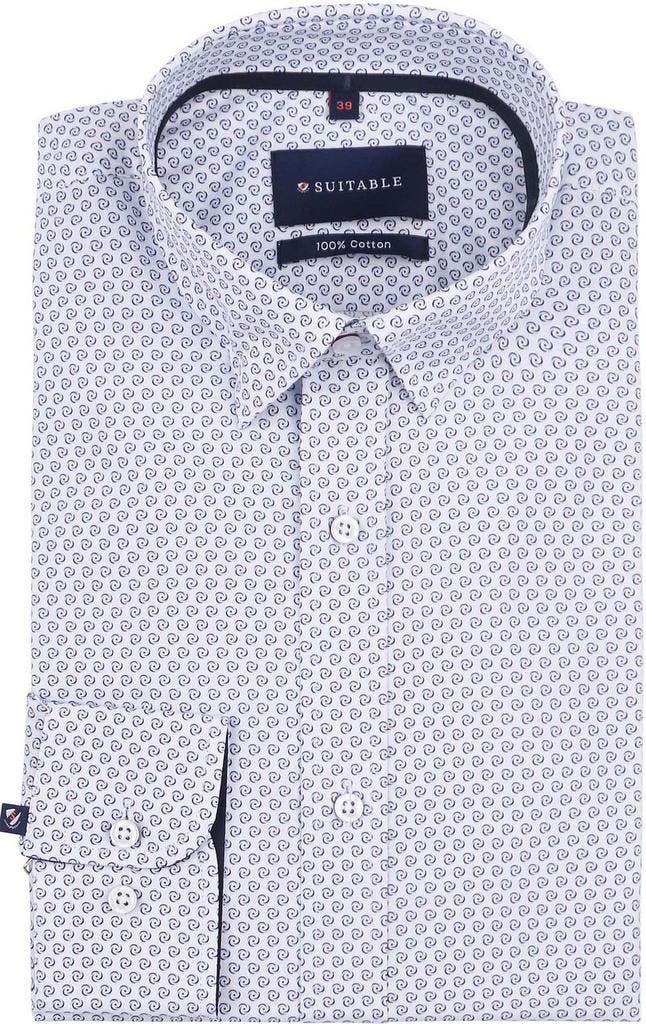 Suitable Overhemd Construct Print Wit maat 38 Heren, Kleding | Heren, Overhemden, Nieuw, Verzenden