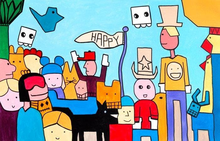 Tommy Lennartsson - It´s Crowded #01, Antiek en Kunst, Kunst | Schilderijen | Modern