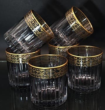Artemisia - Drinkset (6) - Kristal, gouden zecchino - Whisky