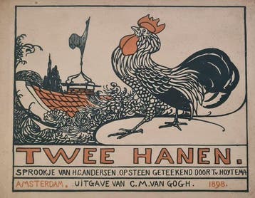 Theo Hoytema - Twee hanen, sprookje van H C Andersen - 1898, Antiek en Kunst
