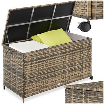 Opbergbox Kuusamo, rotan, met aluminium frame en wieltjes, Verzenden, Nieuw