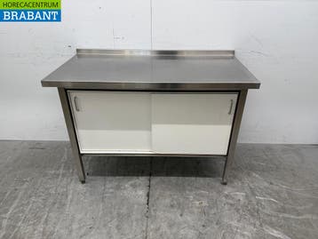 RVS Werkkast 2 Trespa schuifdeuren 128,5 x 65 x 90 cm Horeca, Ophalen of Verzenden, Gebruikt