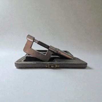 Sautter & Messner Schroefmicrometer - Staal, Hout, Leder -