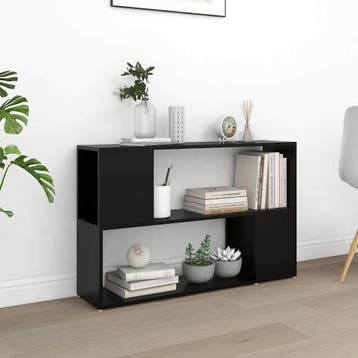 vidaXL Boekenkast 100x24x63 cm bewerkt hout zwart, Minder dan 50 cm, Verzenden, Nieuw, Minder dan 100 cm