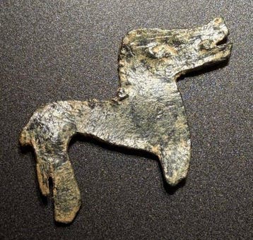 Keltisch Brons La Tène-figuur van een hond met een