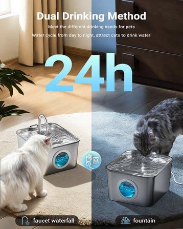 Drinkfontein Kat - Waterfontein Kat - Kattenfontein - 2,6L -, Verzenden, Zo goed als nieuw