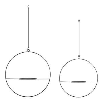 [en.casa] Plantenhanger Opsterland set van 2 zwart, Tuin en Terras, Bloempotten, Verzenden, Nieuw