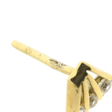 Gouden oorstekers met zirconia (Oorbellen), Gebruikt, Ophalen of Verzenden, Met edelsteen, Goud