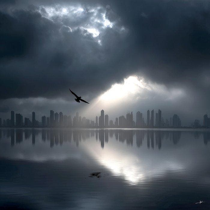 David Law - Skyline VII, Antiek en Kunst, Kunst | Designobjecten