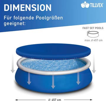 Zwembad Afdekzeil - Rond - Solarzeil - 457 cm - Blauw - Till, Verzenden, Zo goed als nieuw