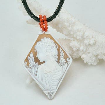 Koraal - Zilver, Zonder reserveprijs - Cameo - Kamee en, Antiek en Kunst