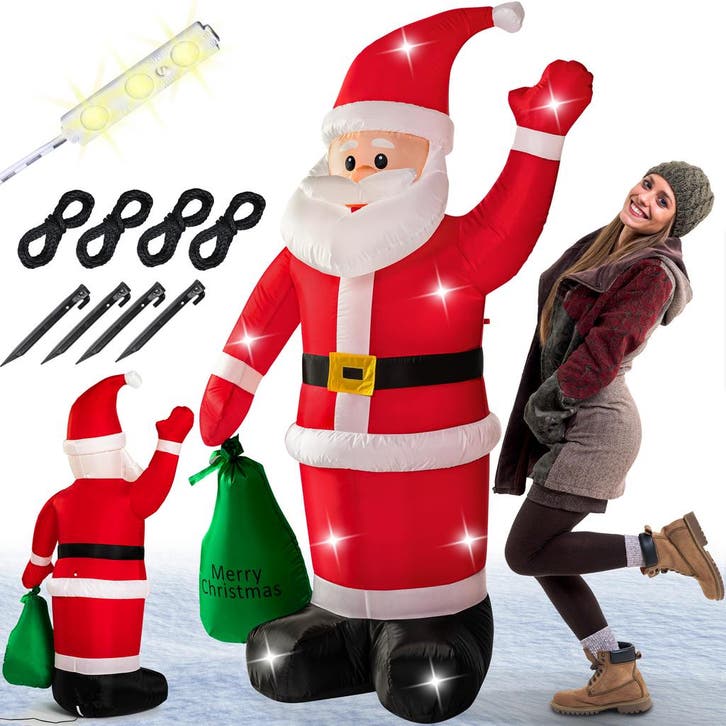 Opblaasbare Kerstman Polyester 180x120cm 6 LED´s (Interieur, Diversen, Kerst, Nieuw, Verzenden