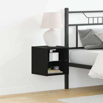 vidaXL LED Wand Bedside Kast 2 st Zwart 30 x 28,5 x 30 cm, Minder dan 45 cm, Verzenden, Nieuw, Minder dan 55 cm