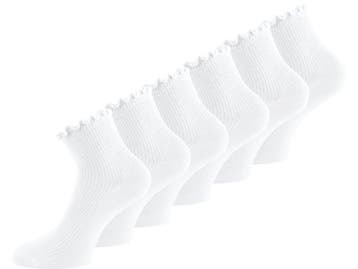 6 paar quarter damessokken met ruches - Naadloos - Wit, Kleding | Dames, Verzenden, Nieuw