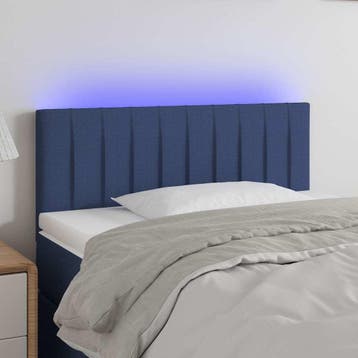 vidaXL Hoofdbord LED 100x5x78/88 cm stof blauw, Verzenden, Nieuw, Blauw, Stof