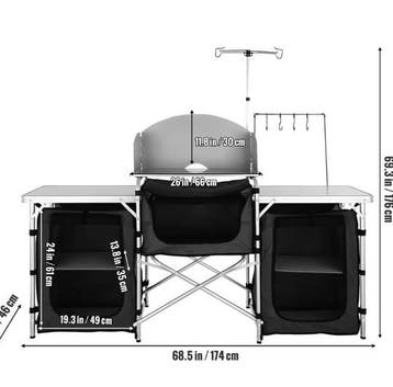 Camping Keukentafel Opvouwbaar – Licht &amp; Met Opberging, Verzenden, Nieuw