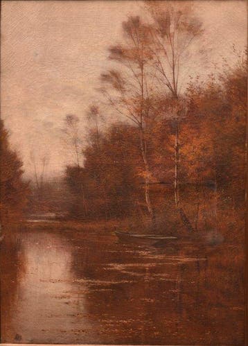 Ernest Parton (1845-1933) - View by a Lake - XL format