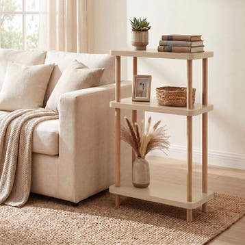 Staand rek Chalvefted 62x40x18 cm met deur opbergvakken crem, Verzenden, Nieuw
