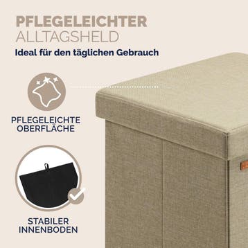 Poef Set van 2 Beige 38x38x38cm inklapbaar (Voor in Huis), Verzenden, Nieuw
