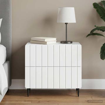 vidaXL Nachtkastje met lade Wit 62 x 34,5 x 49,5 cm Bewerkt, Minder dan 45 cm, Verzenden, Nieuw, Minder dan 55 cm