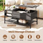 LIVSK Lift-top Salontafel - Verstelbaar Tafelblad met Verbor, Antiek en Kunst, Antiek | Meubels | Tafels, Verzenden