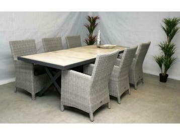 Te Velde tuinmeubelen tuinset Amy met canterburry tuintafel, Nieuw, Wicker, Tuinset